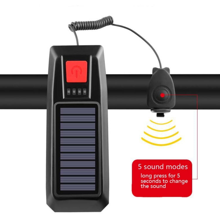 Bicycle Solar Headlight Horn Light Night Riding USB Charging Headlight Bicycle Glare Flashlight Equipment Reluova