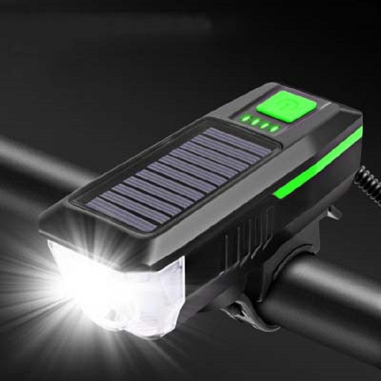 Bicycle Solar Headlight Horn Light Night Riding USB Charging Headlight Bicycle Glare Flashlight Equipment Reluova