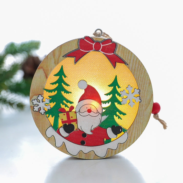 Christmas Decoration Wooden Luminous Pendant Christmas Tree Decoration Accessories My Store