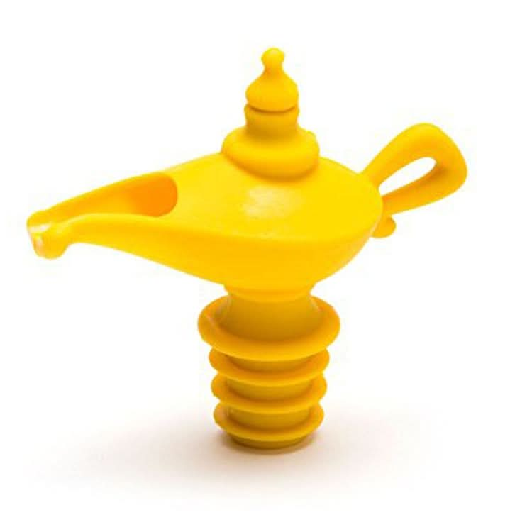 Creative Silicone Aladdin Magic Lamp Red Wine Bottle Pourer Manual Sealing Airless Bottle Stopper - Reluova