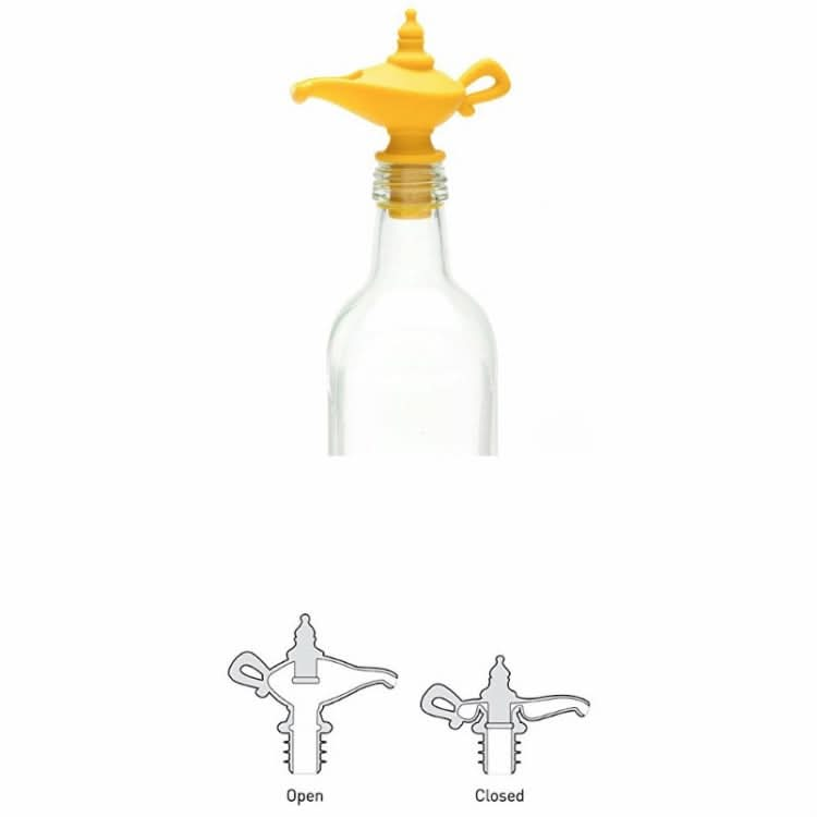 Creative Silicone Aladdin Magic Lamp Red Wine Bottle Pourer Manual Sealing Airless Bottle Stopper - Reluova