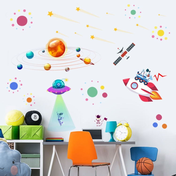 Cartoon Solar System UFO Astronaut Wall Sticker My Store