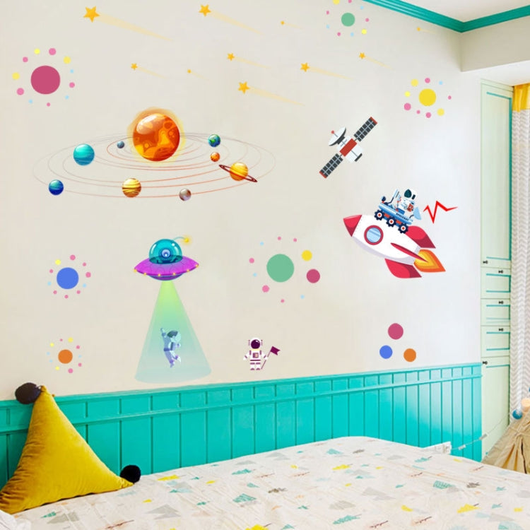 Cartoon Solar System UFO Astronaut Wall Sticker My Store