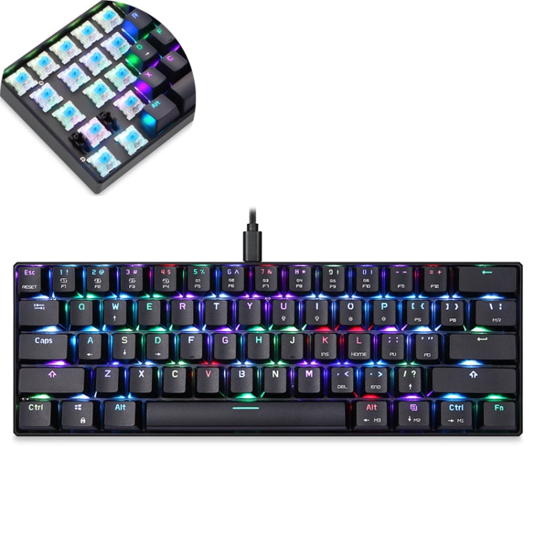 MOTOSPEED CK61 61 Keys  Wired Mechanical Keyboard RGB Backlight with 14 Lighting Effects, Cable Length: 1.5m