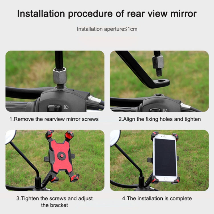 Electric Bicycle Mobile Phone Holder Can Be Rotated 360-degree Mobile Phone Holder Four-way Adjustment Bracket for Motorcycle Reluova