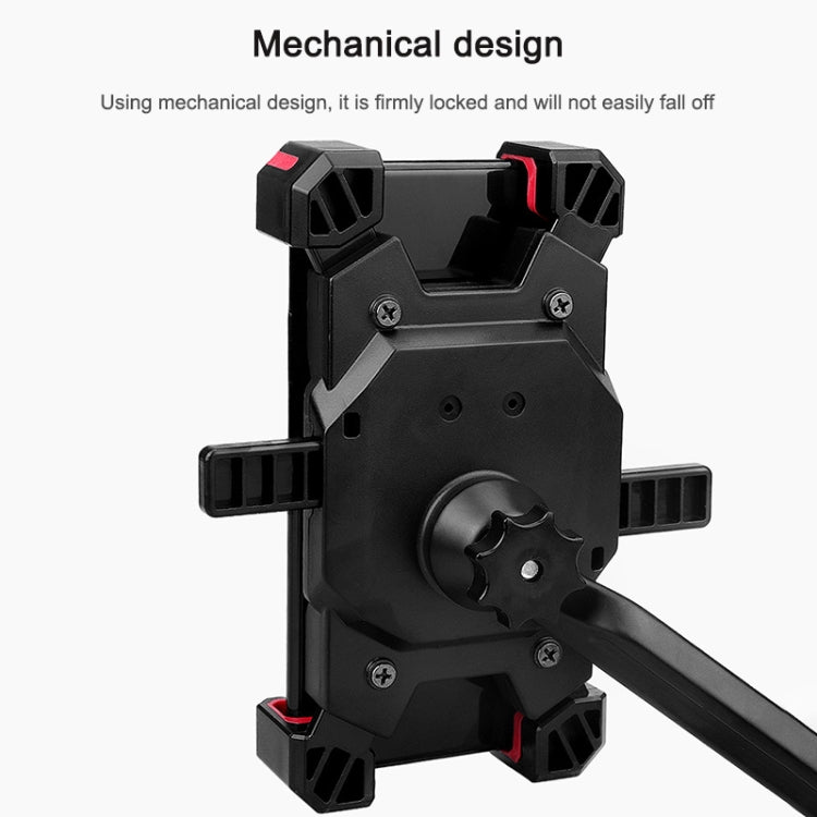 Electric Bicycle Mobile Phone Holder Can Be Rotated 360-degree Mobile Phone Holder Four-way Adjustment Bracket for Motorcycle Reluova