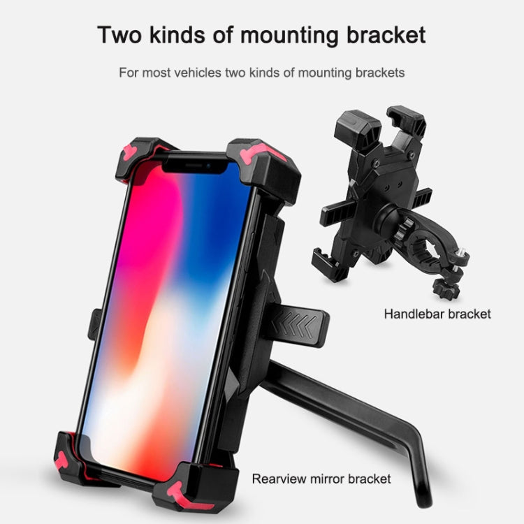 Electric Bicycle Mobile Phone Holder Can Be Rotated 360-degree Mobile Phone Holder Four-way Adjustment Bracket for Motorcycle Reluova