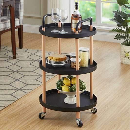 Luxury Movable Trolley Simple Kitchen Living Room Storage Tea Set Rack