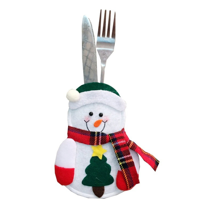 Christmas Decoration Little Snowman Knife And Fork Bag Creative Home Dining Table Cutlery Set My Store