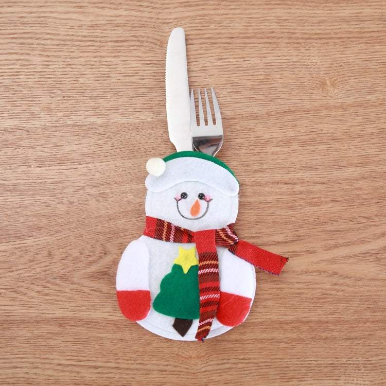 Christmas Decoration Little Snowman Knife And Fork Bag Creative Home Dining Table Cutlery Set