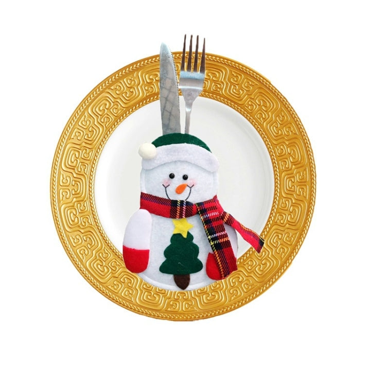 Christmas Decoration Little Snowman Knife And Fork Bag Creative Home Dining Table Cutlery Set