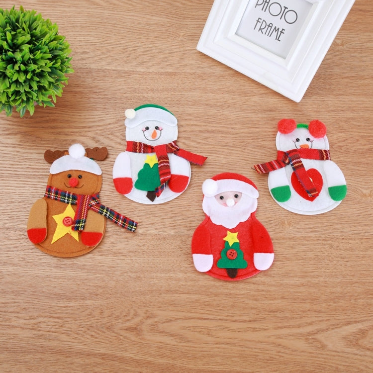 Christmas Decoration Little Snowman Knife And Fork Bag Creative Home Dining Table Cutlery Set My Store