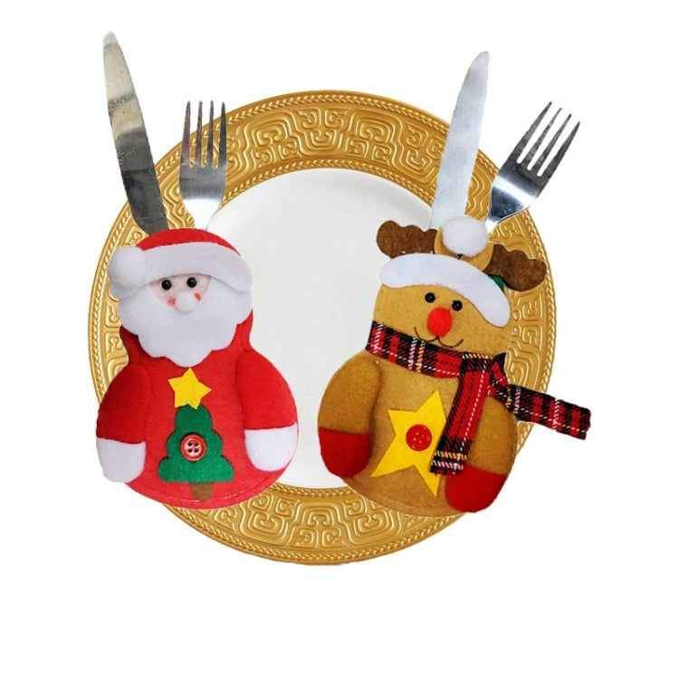 Christmas Decoration Little Snowman Knife And Fork Bag Creative Home Dining Table Cutlery Set