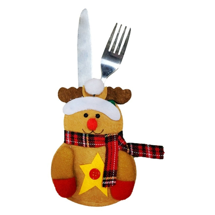 Christmas Decoration Little Snowman Knife And Fork Bag Creative Home Dining Table Cutlery Set