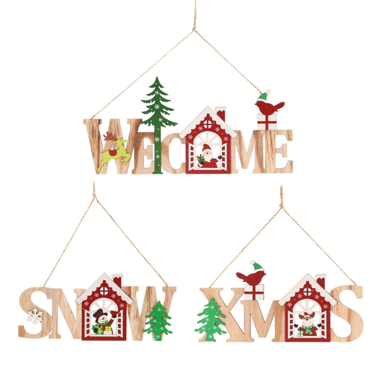 Christmas Wooden English Listing House Welcome Listing