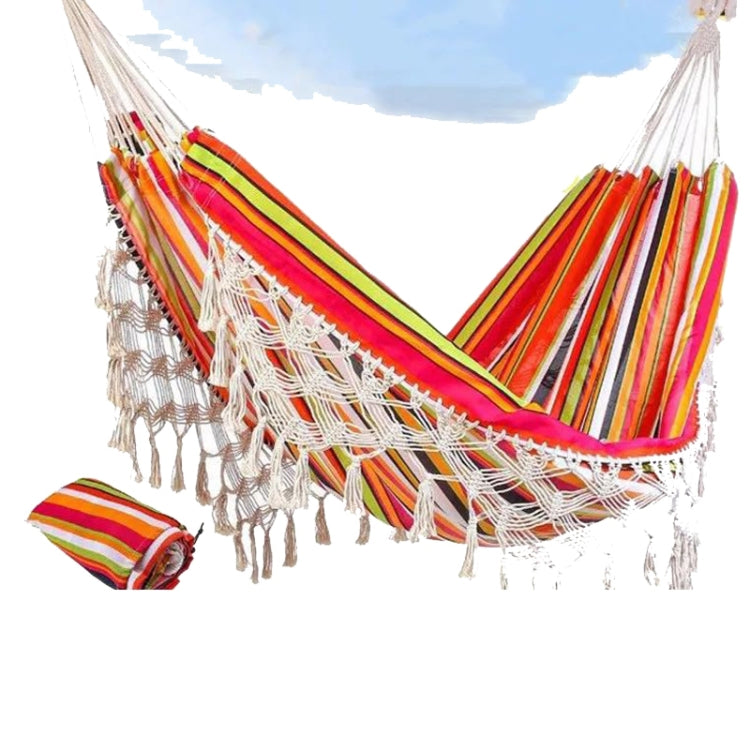 Outdoor Camping Hammock Tassel Polyester Cloth Hammock Reluova