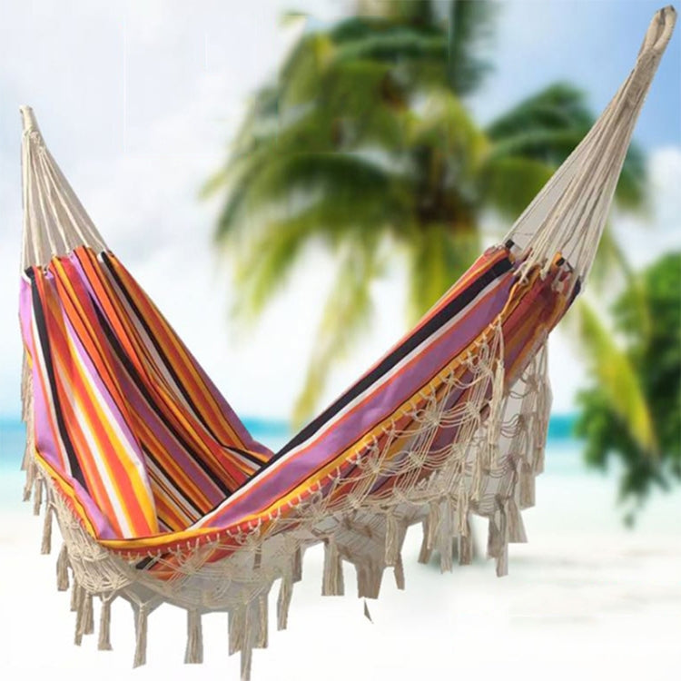 Outdoor Camping Hammock Tassel Polyester Cloth Hammock Reluova