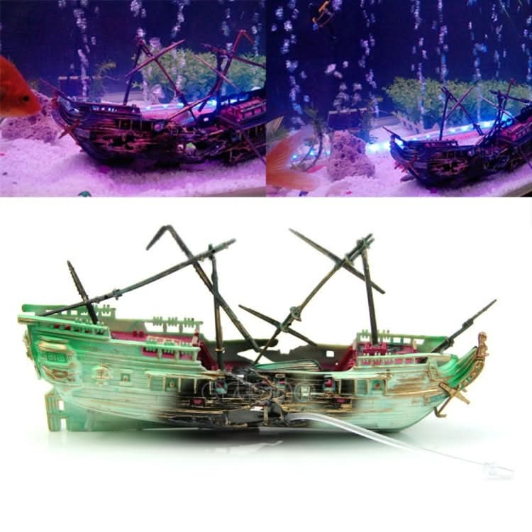 Aquarium Fish Tank Aquarium Landscaping Decoration Oxygen-enhancing Toy Rotten Shipwreck - Reluova