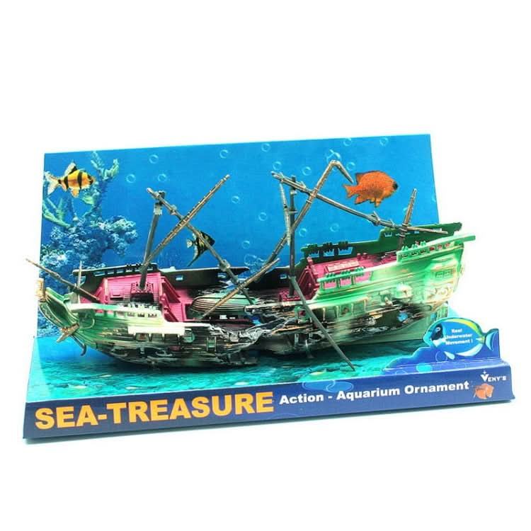 Aquarium Fish Tank Aquarium Landscaping Decoration Oxygen-enhancing Toy Rotten Shipwreck - Reluova