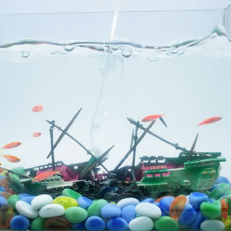 Aquarium Fish Tank Aquarium Landscaping Decoration Oxygen-enhancing Toy Rotten Shipwreck - Reluova