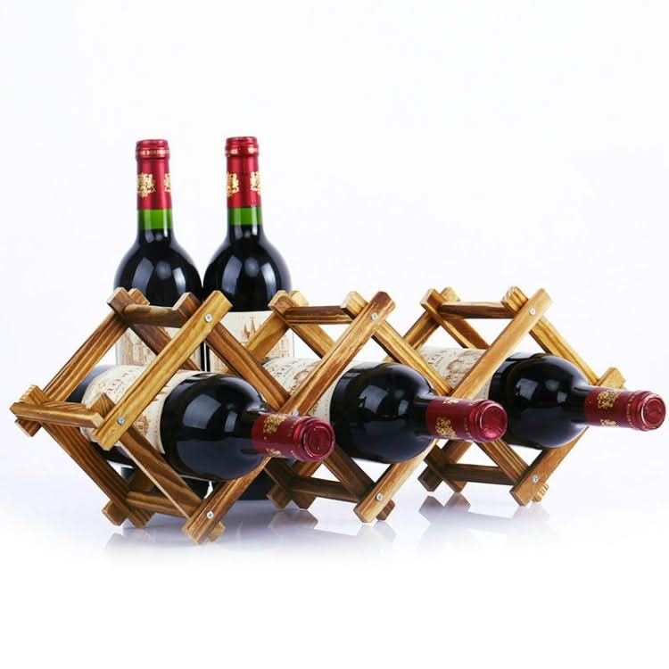 Solid Wood Wine Rack Decoration Folding Home Living Room Wine Bottle Display Rack - Reluova