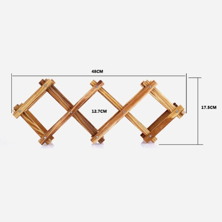 Solid Wood Wine Rack Decoration Folding Home Living Room Wine Bottle Display Rack - Reluova