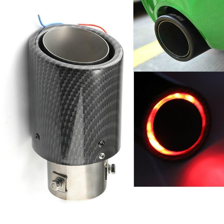 Car Modification Carbon Fiber Luminous Tail Throat LED Lights Modified Car Exhaust Pipe Spitfire Tail Throat