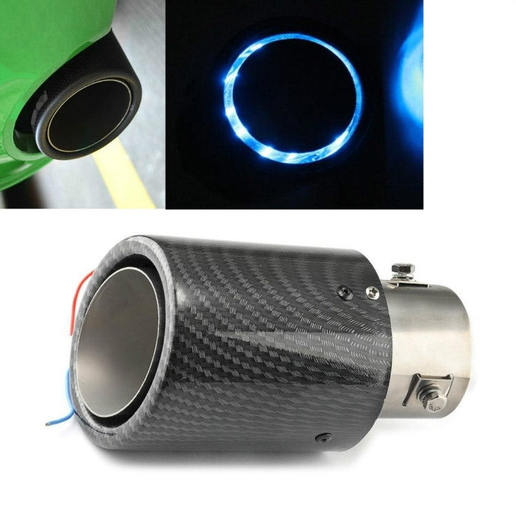 Car Modification Carbon Fiber Luminous Tail Throat LED Lights Modified Car Exhaust Pipe Spitfire Tail Throat