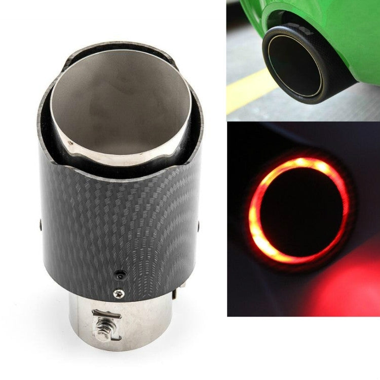 Car Modification Carbon Fiber Luminous Tail Throat LED Lights Modified Car Exhaust Pipe Spitfire Tail Throat