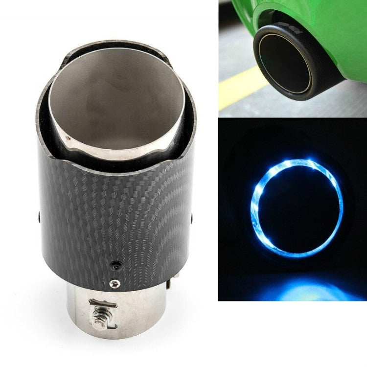 Car Modification Carbon Fiber Luminous Tail Throat LED Lights Modified Car Exhaust Pipe Spitfire Tail Throat