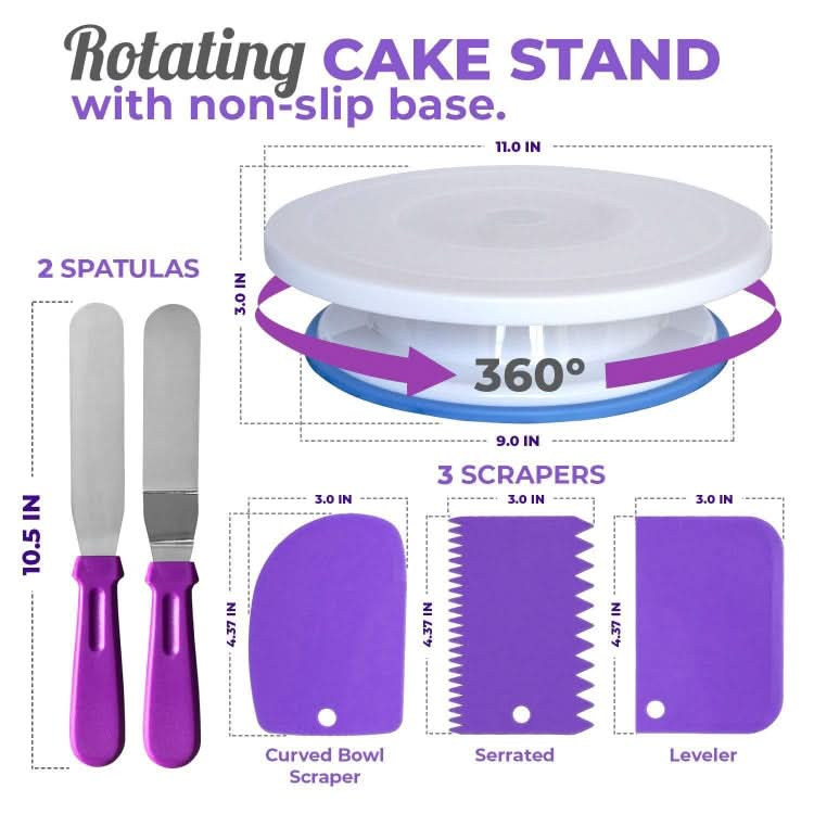 Cake Turntable Set Decorating Table Decorating Mouth Silicone Bag Baking DIY Combination - Reluova