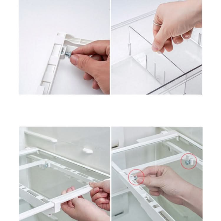 Transparent Hanging & Pull-out Refrigerator Sorting Fresh-keeping Box For Fruits Vegetables & Eggs With Separate Classification Box - Reluova