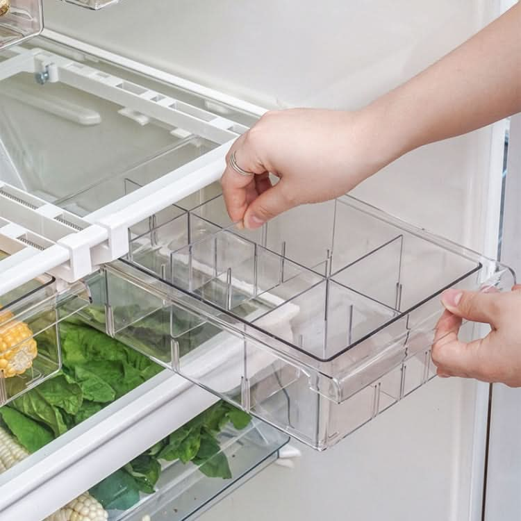 Transparent Hanging & Pull-out Refrigerator Sorting Fresh-keeping Box For Fruits Vegetables & Eggs With Separate Classification Box - Reluova