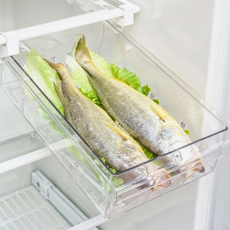 Transparent Hanging & Pull-out Refrigerator Sorting Fresh-keeping Box For Fruits Vegetables & Eggs With Separate Classification Box - Reluova