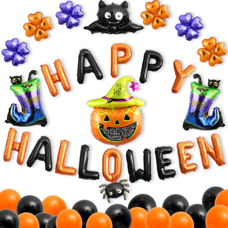 Halloween Aluminum Film Balloon Set Bar Ktv Shopping Mall Ghost Festival Flag Pulling Decoration Set