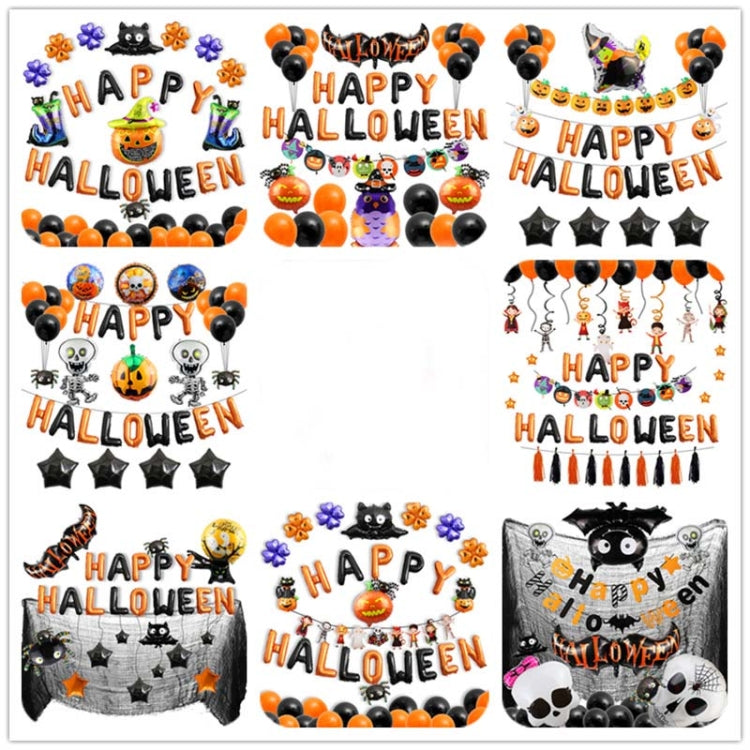 Halloween Aluminum Film Balloon Set Bar Ktv Shopping Mall Ghost Festival Flag Pulling Decoration Set My Store