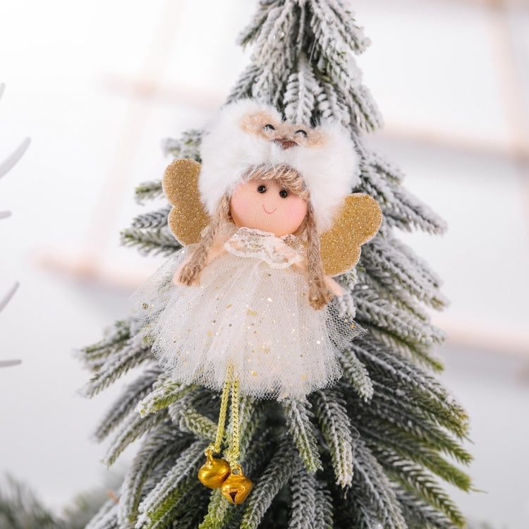 4 PCS Christmas Plush Net Yarn Sequined Angel Charm Children Doll Gift Christmas Tree Pendant