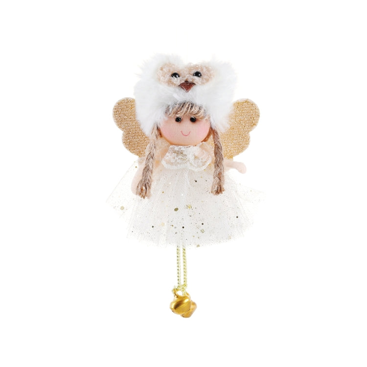 4 PCS Christmas Plush Net Yarn Sequined Angel Charm Children Doll Gift Christmas Tree Pendant