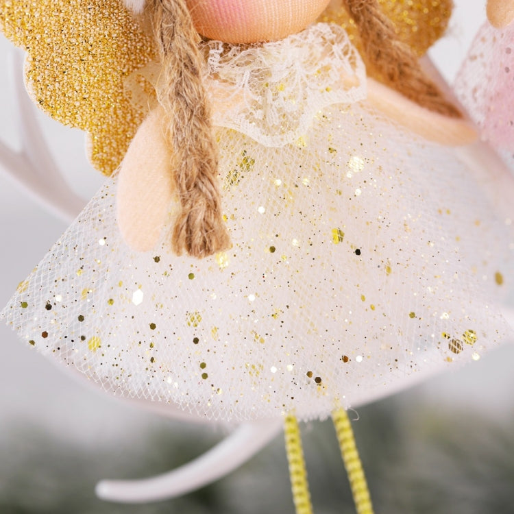 4 PCS Christmas Plush Net Yarn Sequined Angel Charm Children Doll Gift Christmas Tree Pendant My Store