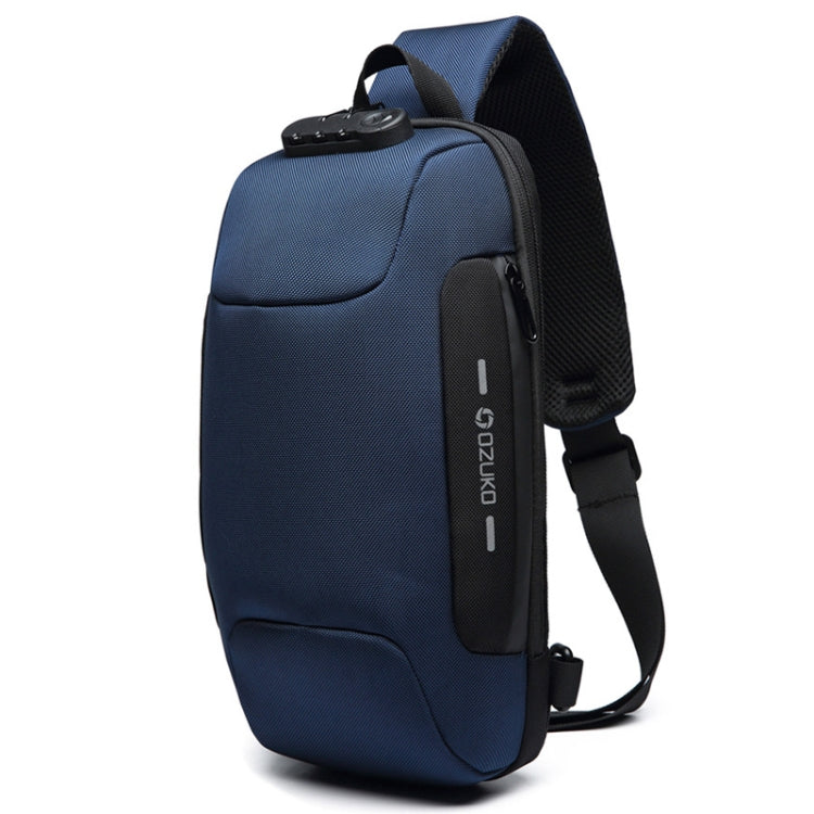 OZUKO 9223 Anti-theft Men Chest Bag Waterproof Crossbody Bag with External USB Charging Port