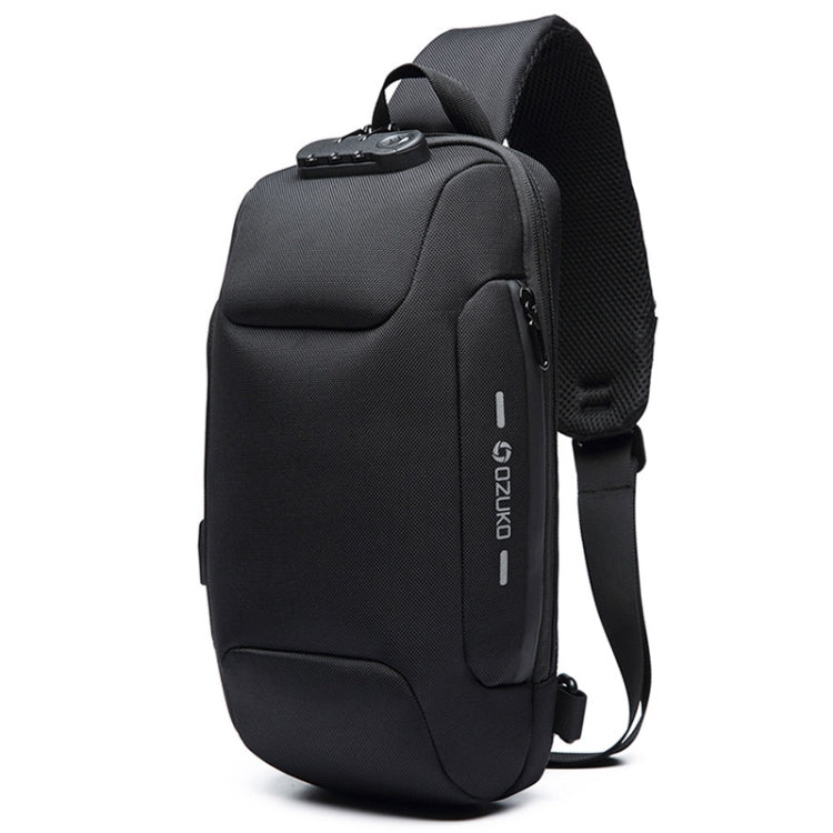 OZUKO 9223 Anti-theft Men Chest Bag Waterproof Crossbody Bag with External USB Charging Port Reluova