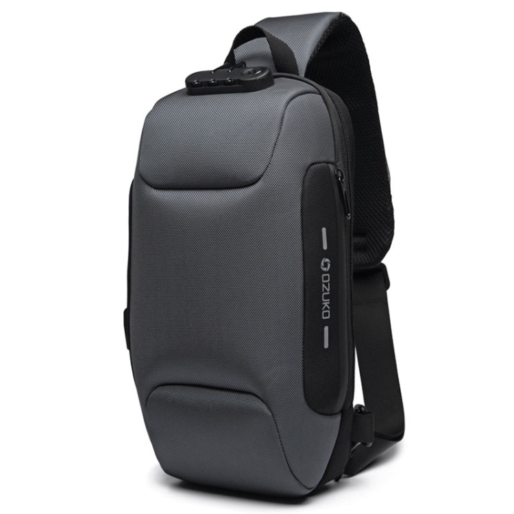 OZUKO 9223 Anti-theft Men Chest Bag Waterproof Crossbody Bag with External USB Charging Port Reluova