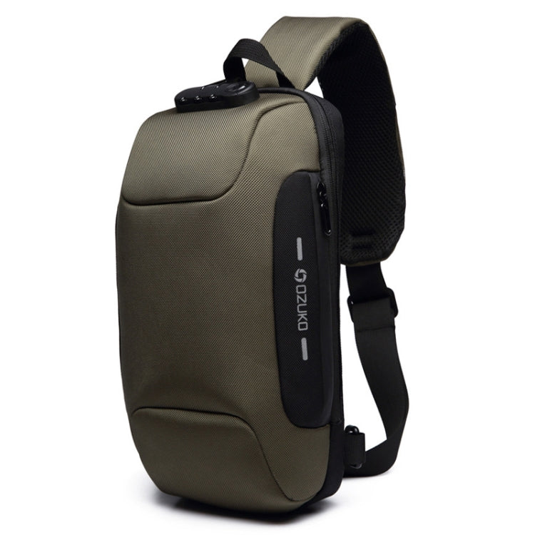 OZUKO 9223 Anti-theft Men Chest Bag Waterproof Crossbody Bag with External USB Charging Port Reluova