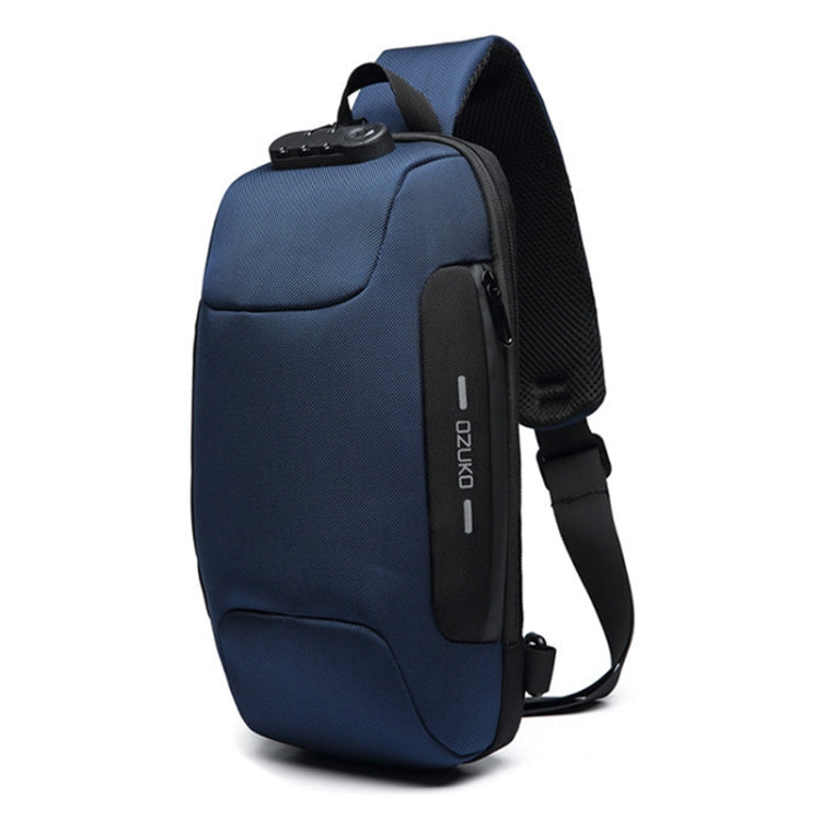 OZUKO 9223 Anti-theft Men Chest Bag Waterproof Crossbody Bag with External USB Charging Port Reluova