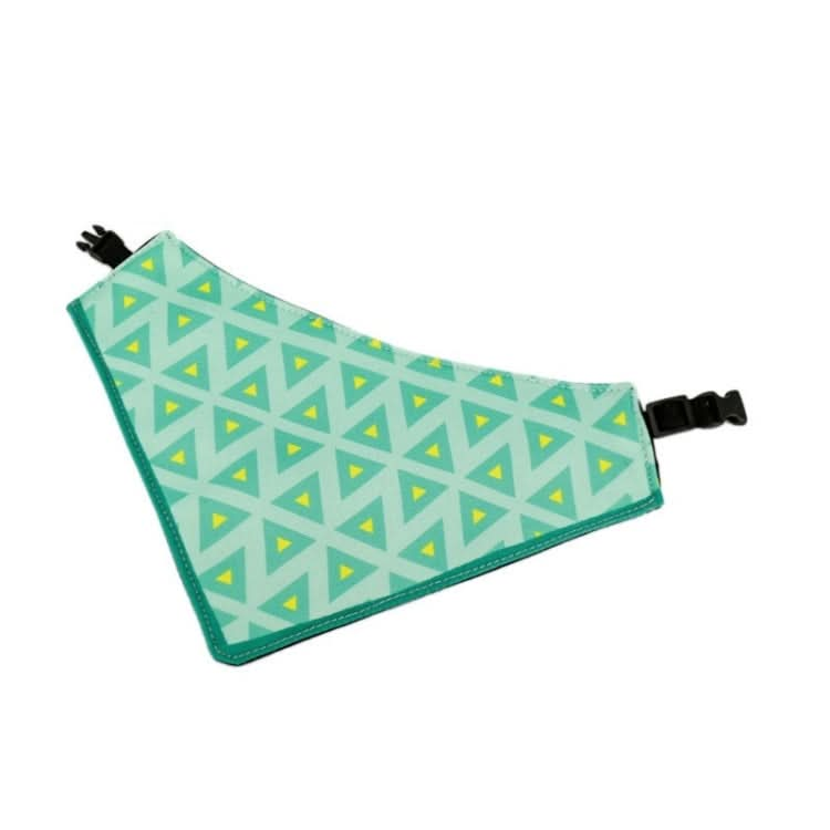 Pastoral Style Green Deometric Triangle Pet Scarf Three-layer Thickened Waterproof Saliva Towel - Reluova