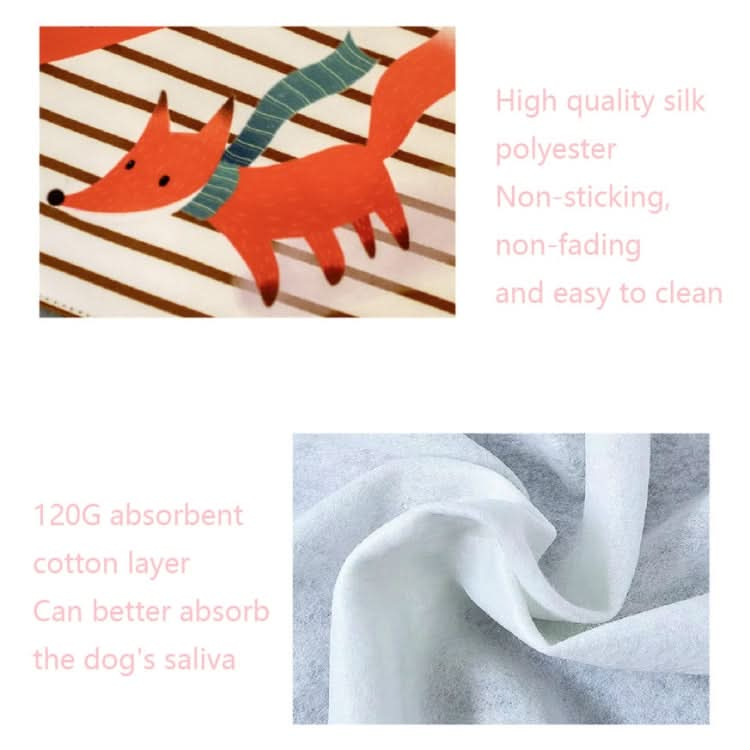 Pastoral Style Green Deometric Triangle Pet Scarf Three-layer Thickened Waterproof Saliva Towel - Reluova