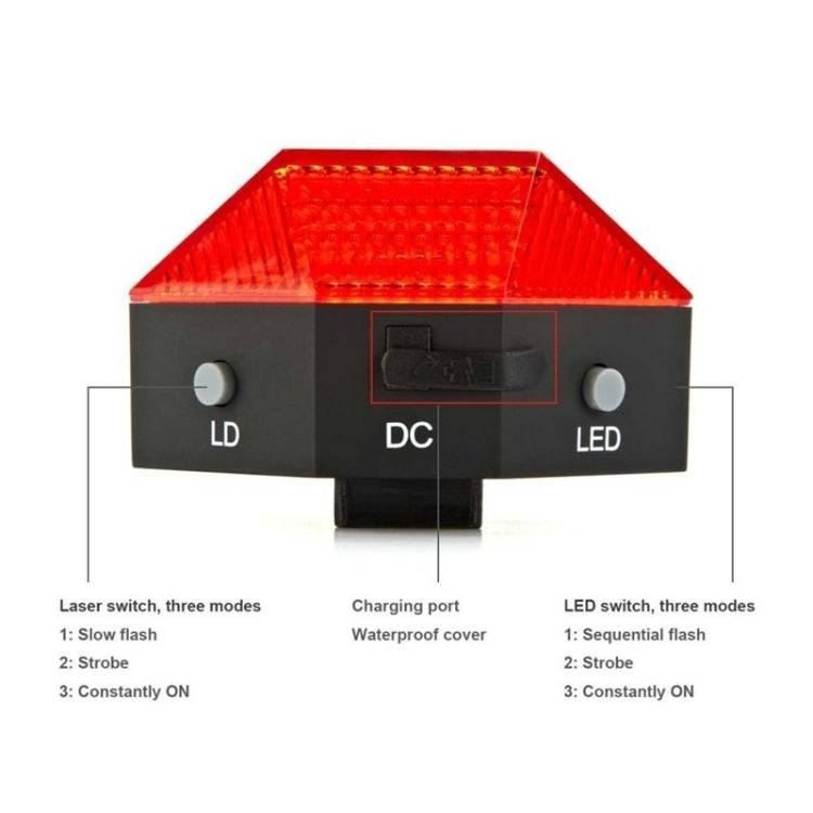 Bicycle Diamond Laser Tail Light Warning Light USB Rechargeable Tail Light Reluova