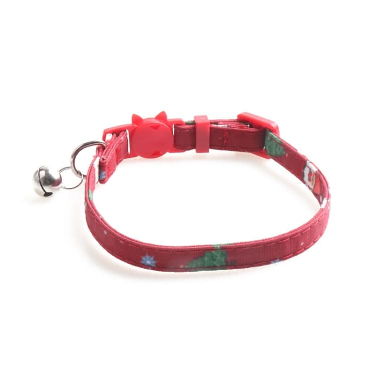 Christmas Snowman & Tree Pattern Pet Collar with Bells - Reluova