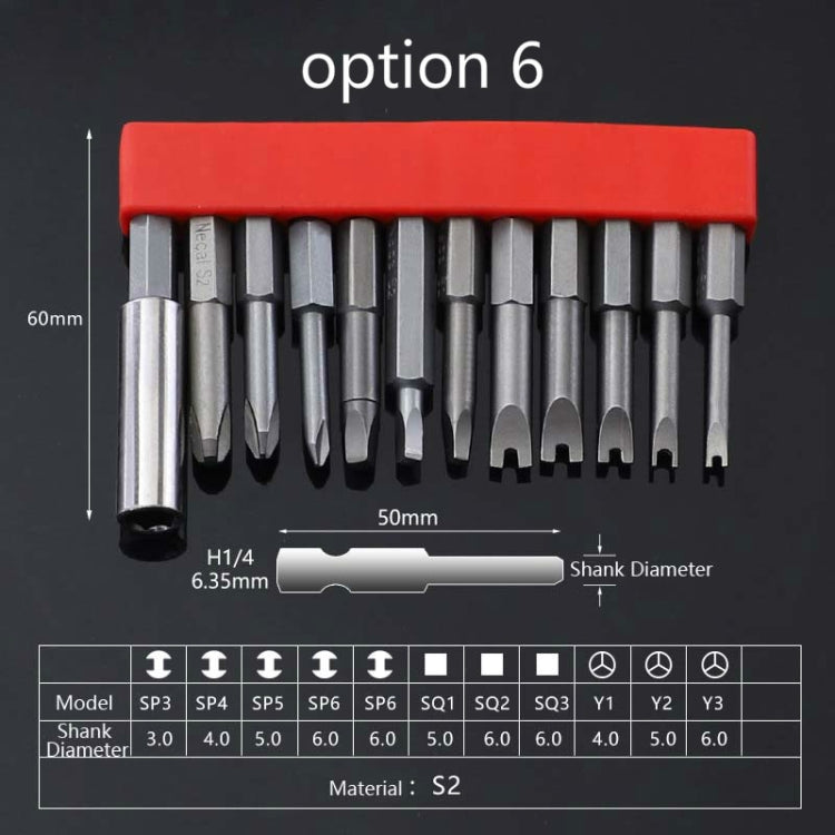 12 PCS / Set Screwdriver Bit With Magnetic S2 Alloy Steel Electric Screwdriver