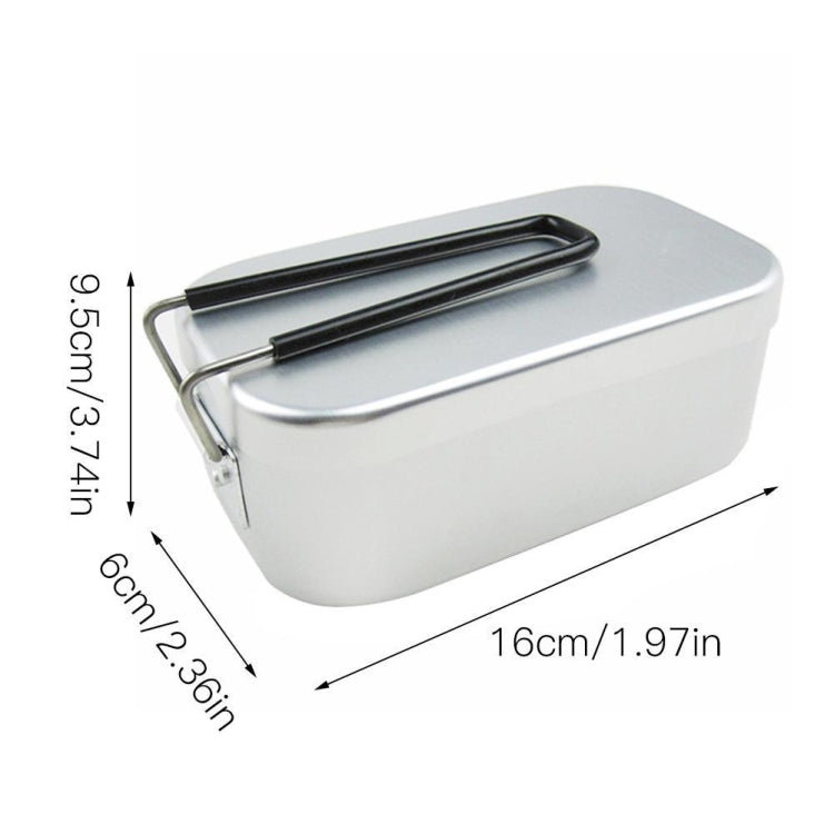 Outdoor Travel Camping Camping Lunch Box Portable Foldable Aluminum Lunch Box Retro Lunch Box Small Reluova